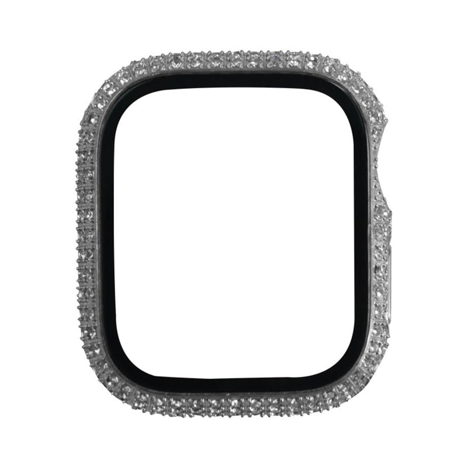  Apple Watch 7 45mm Zore Watch Gard 24 Kenarları Taşlı Sert PC Kasa Ve Ekran Koruyucu  Renksiz 