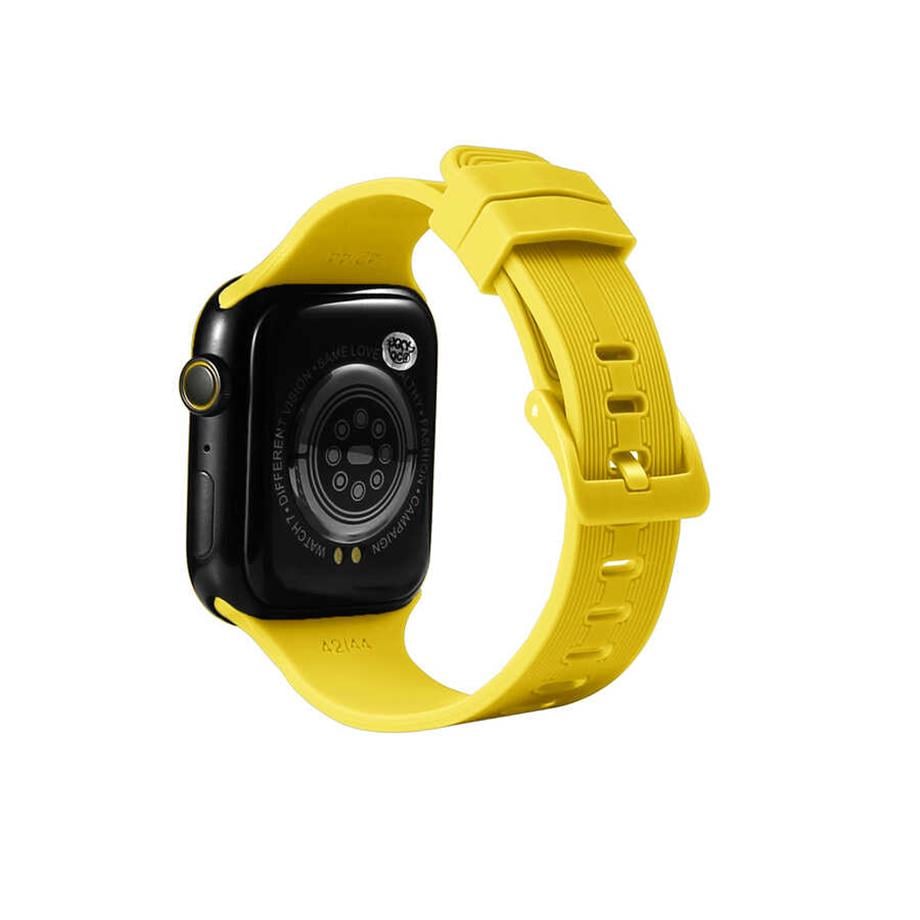  Apple Watch Ultra 49mm Kordon KRD-23 Silikon Strap Kayış  Sarı 