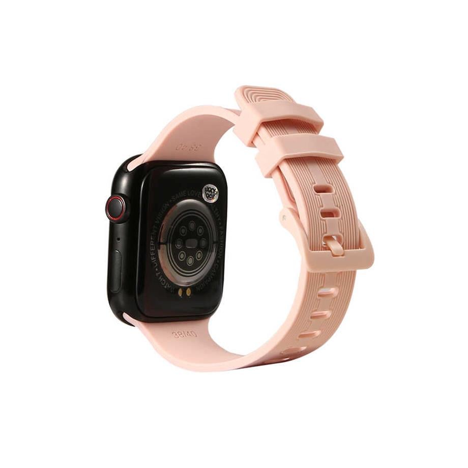  Apple Watch Ultra 49mm Kordon KRD-23 Silikon Strap Kayış  Pembe 