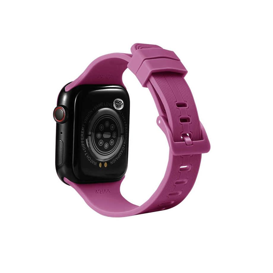  Apple Watch Ultra 49mm Kordon KRD-23 Silikon Strap Kayış  Mürdüm 
