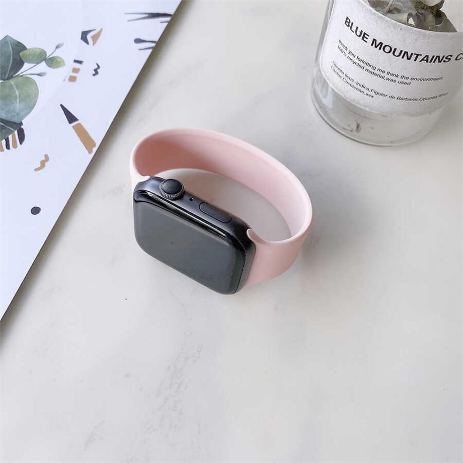  Apple Watch Ultra 49mm Kordon KRD-31 Solo Loop Large Strap Kayış  Pembe 