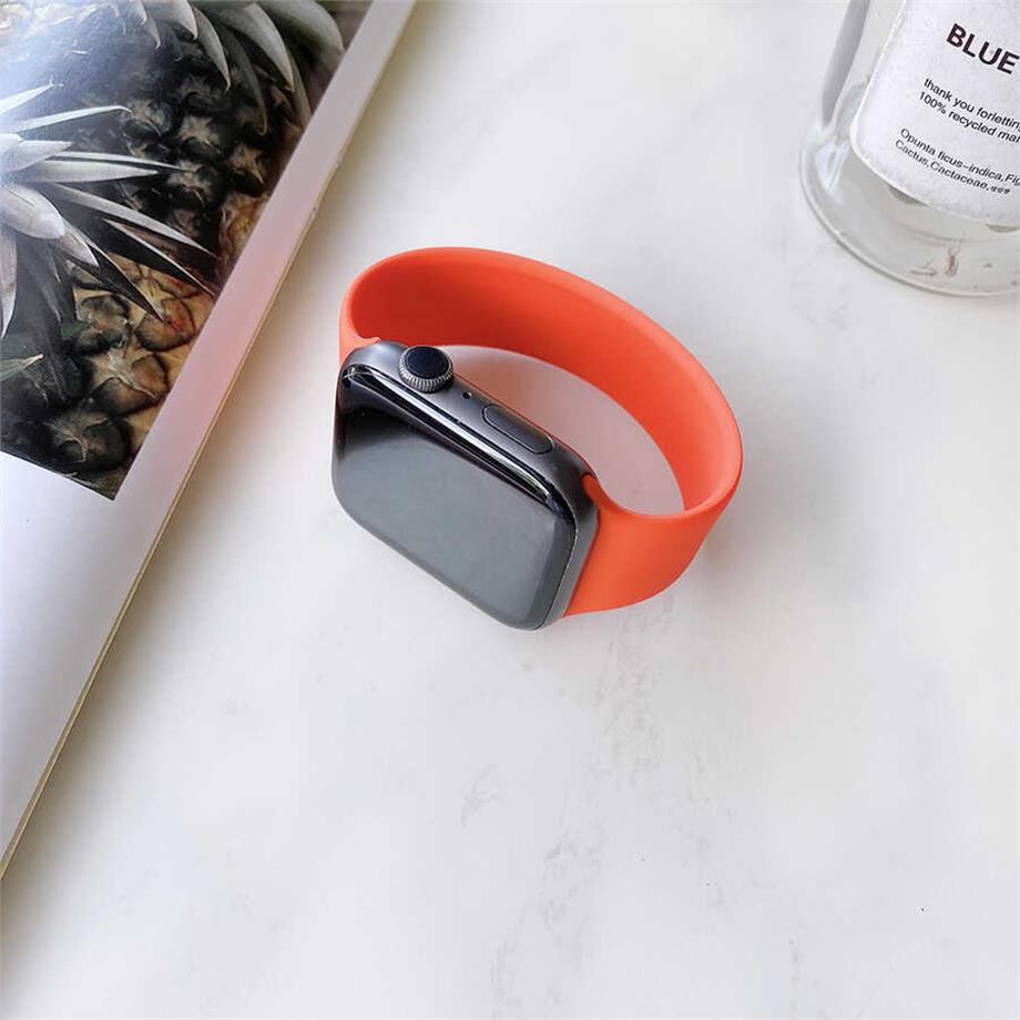  Apple Watch Ultra 49mm Kordon KRD-31 Solo Loop Large Strap Kayış  Turuncu 