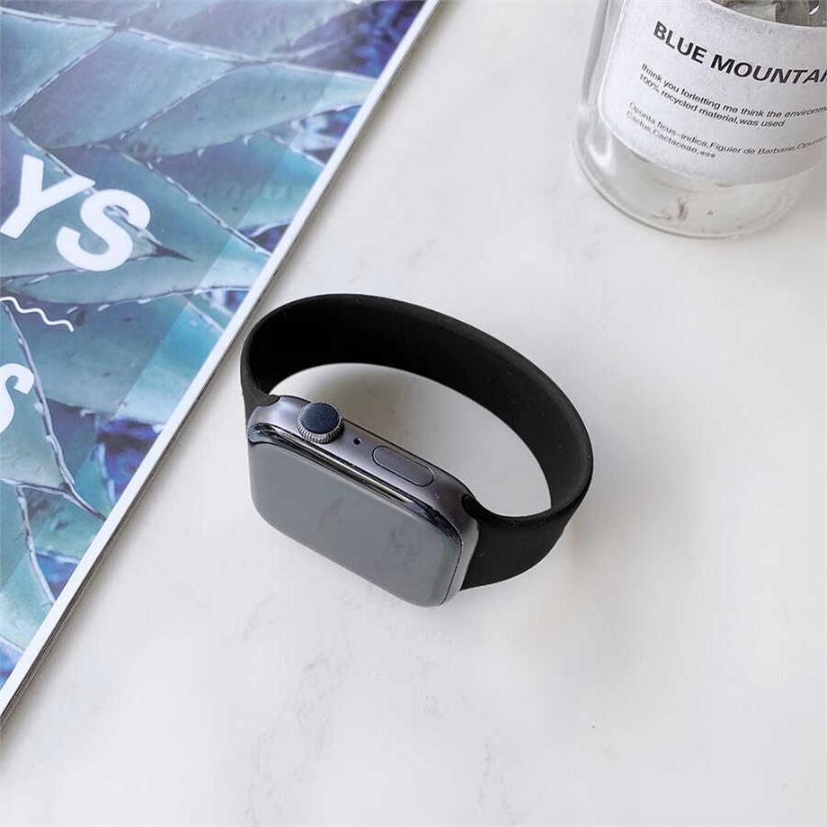  Apple Watch Ultra 49mm Kordon KRD-31 Solo Loop Large Strap Kayış  Siyah 