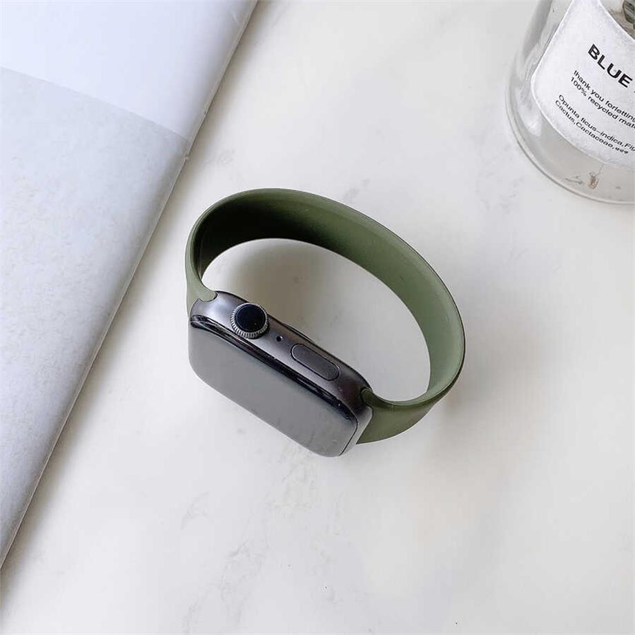  Apple Watch Ultra 49mm Kordon KRD-31 Solo Loop Large Strap Kayış  Yeşil 