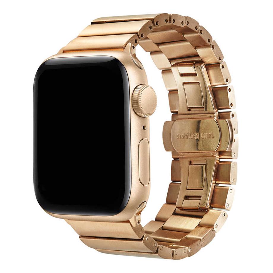  Apple Watch Ultra 49mm Kordon KRD-41 Metal Strap Kayış  Rose Gold 
