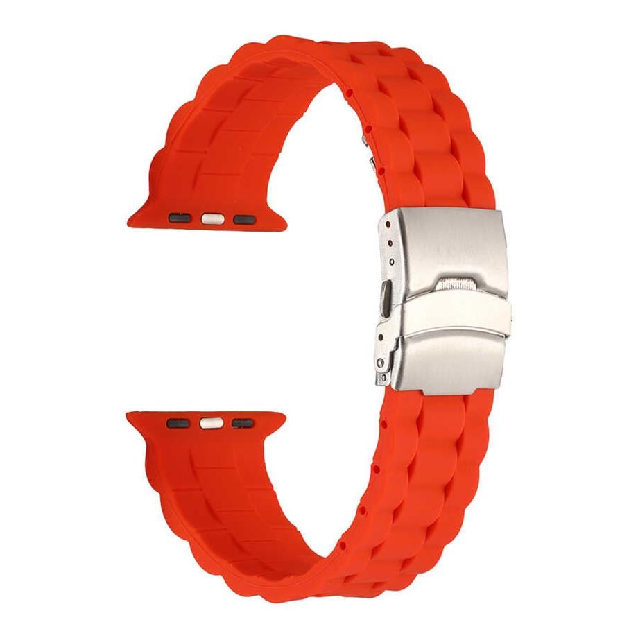  Apple Watch Ultra 49mm Kordon KRD-72 Silikon Strap Kayış  Turuncu 