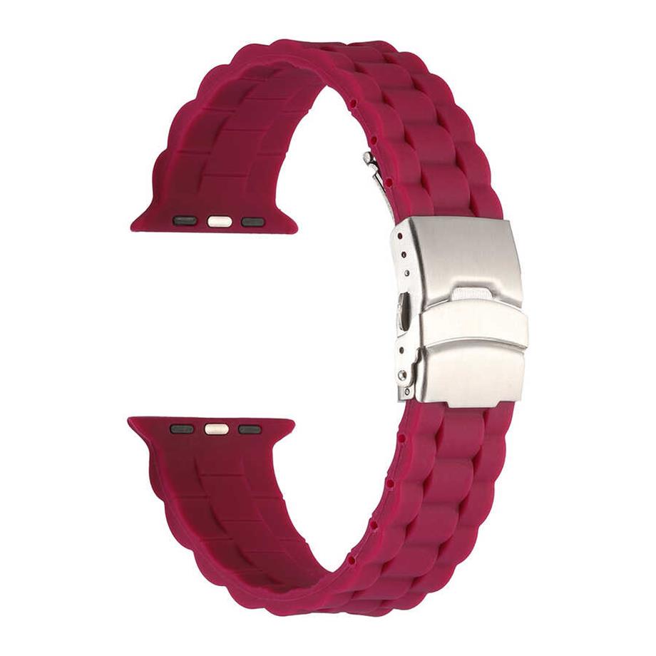  Apple Watch Ultra 49mm Kordon KRD-72 Silikon Strap Kayış  Koyu Mor 