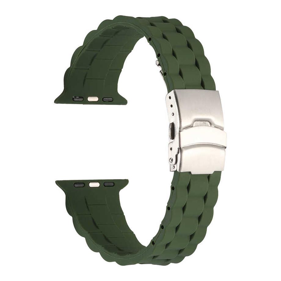  Apple Watch Ultra 49mm Kordon KRD-72 Silikon Strap Kayış  Koyu Yeşil 