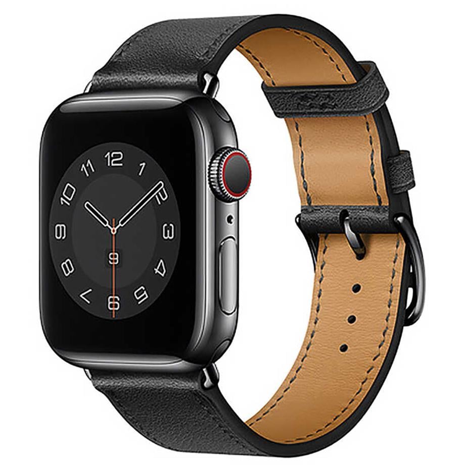  Apple Watch Ultra 49mm Kordon Wiwu Attleage Watchband Hakiki Deri Strap Kayış  Siyah 