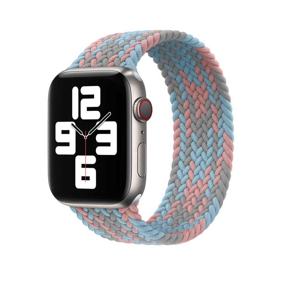  Apple Watch Ultra 49mm Kordon Wiwu Braided Solo Loop Contrast Color Small Strap Kayış  NO4 
