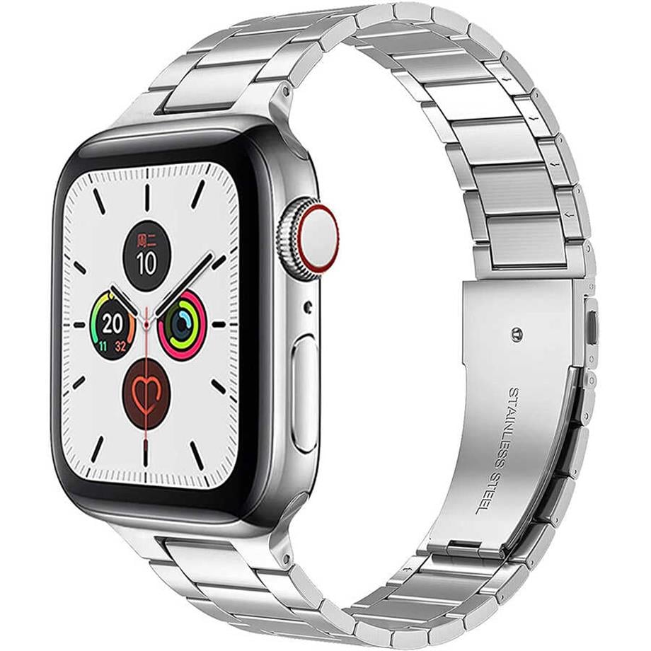  Apple Watch Ultra 49mm Kordon Wiwu Ultra Thin Steel Belt Three Beads Metal Strap Kayış  Gümüş 
