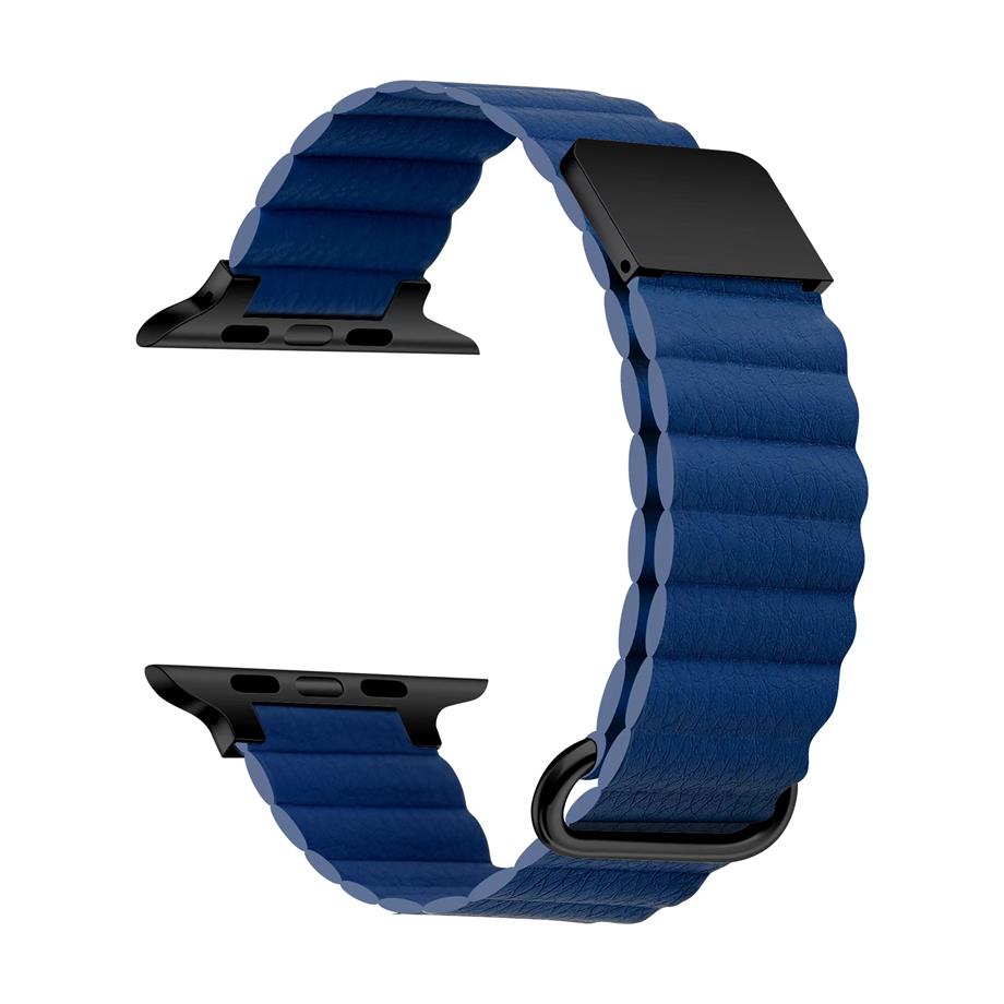  ​​​Apple Watch Ultra 49mm KRD-78 PU Deri Kordon Strap Kayış  Lacivert 