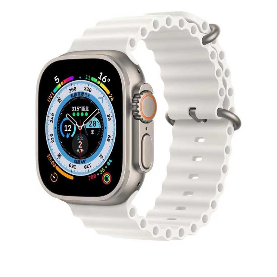  Apple Watch Ultra 49mm Zore KRD-75 Silikon Kordon  Beyaz 