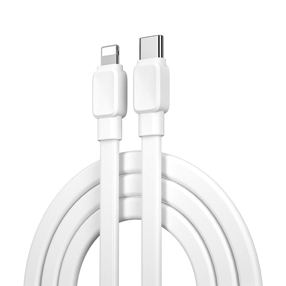  Wiwu Bravo Wİ-C004 Yassı Tasarım 20W Hızlı Şarj Özellikli Type-C to Lightning PD Kablo 1M 