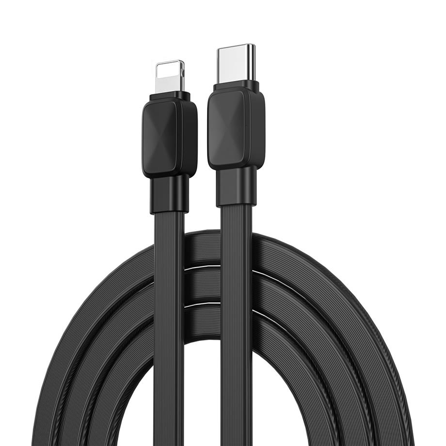  Wiwu Bravo Wİ-C004 Yassı Tasarım 20W Hızlı Şarj Özellikli Type-C to Lightning PD Kablo 1M 