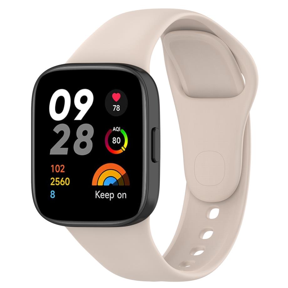  Xiaomi Redmi Watch 3 Zore KRD-81 Silikon Kordon  Krem 