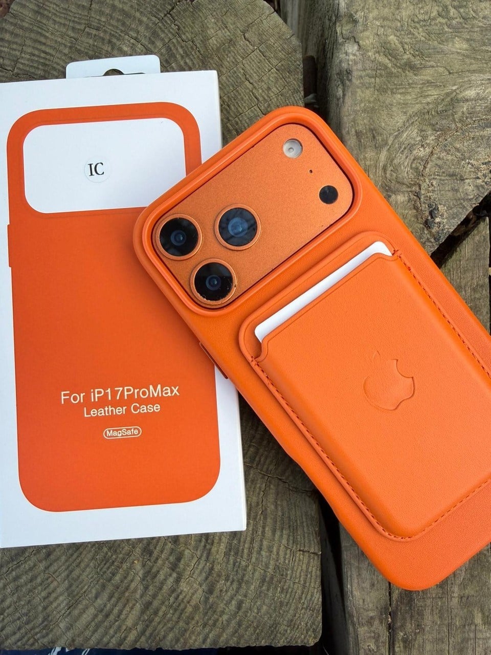 D-Ming M-Safe Kılıf Ve M-Safe Kartlıklı Standlı Deri Premium Kılıf Turuncu Renkli