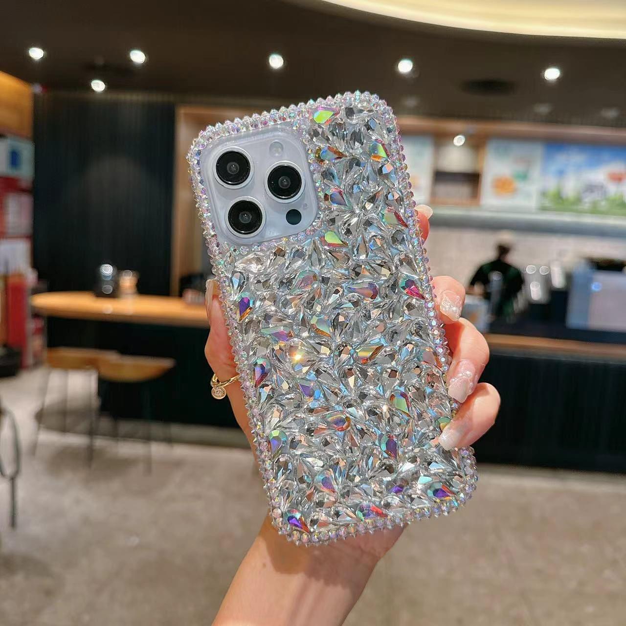 Full Orijinal Taşlı Exclusive Silikon Kenarlı Telefon Kılıfı Çok Renkli