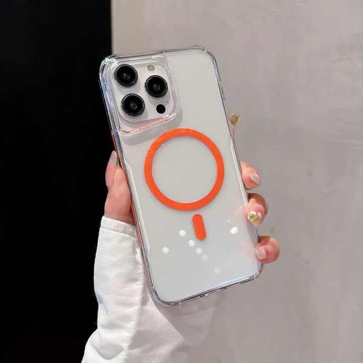 Gear4 Magsefe Luxury Şeffaf Telefon Kılıfı Turuncu Renkli