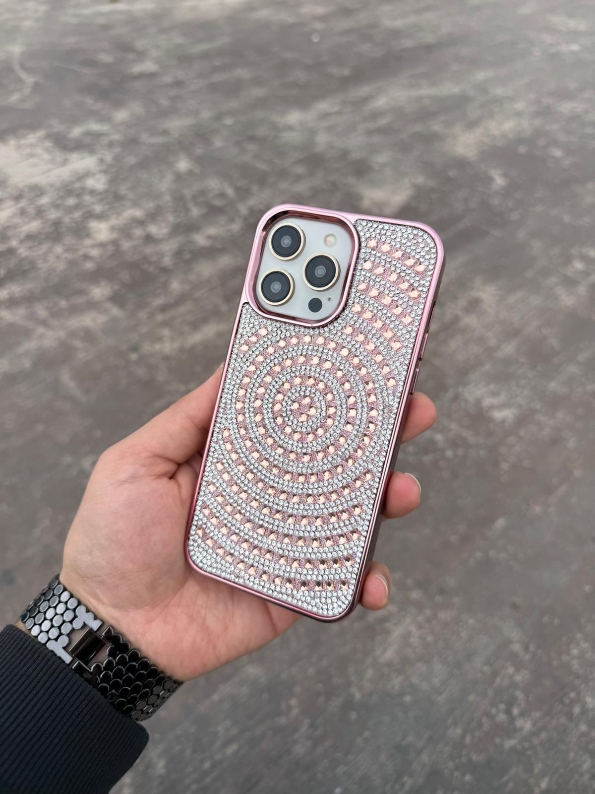 Puloka Taşlı Silikon Telefon Kılıfı Rose Renkli