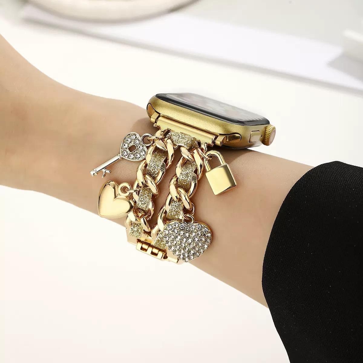 Watch Pandora Premium Kordon Gold Kalp Anahtarlı