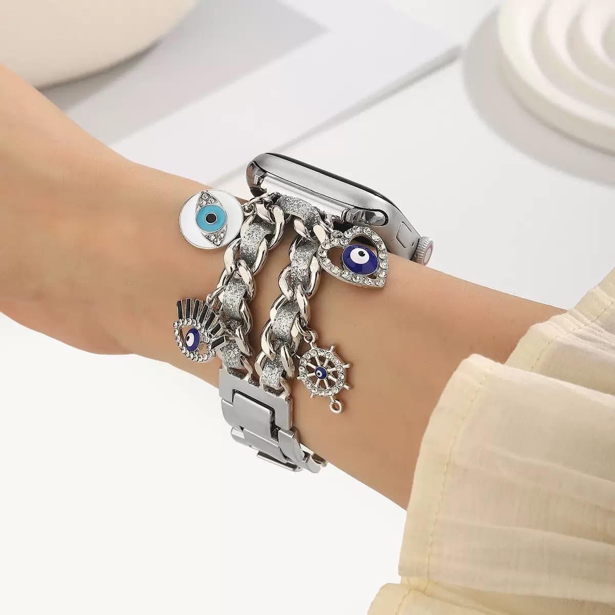 Watch Pandora Premium Kordon Gümüş Nazar Boncuklu