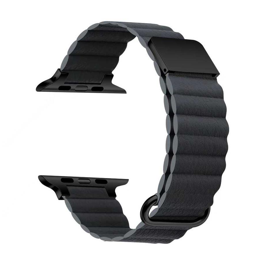  ​​​Apple Watch 42mm KRD-78 PU Deri Kordon Strap Kayış  Koyu Gri 