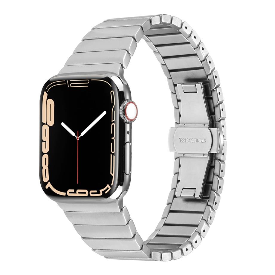  ​​​Apple Watch 44mm Kordon KRD-79 Metal Strap Kayış  Gümüş 