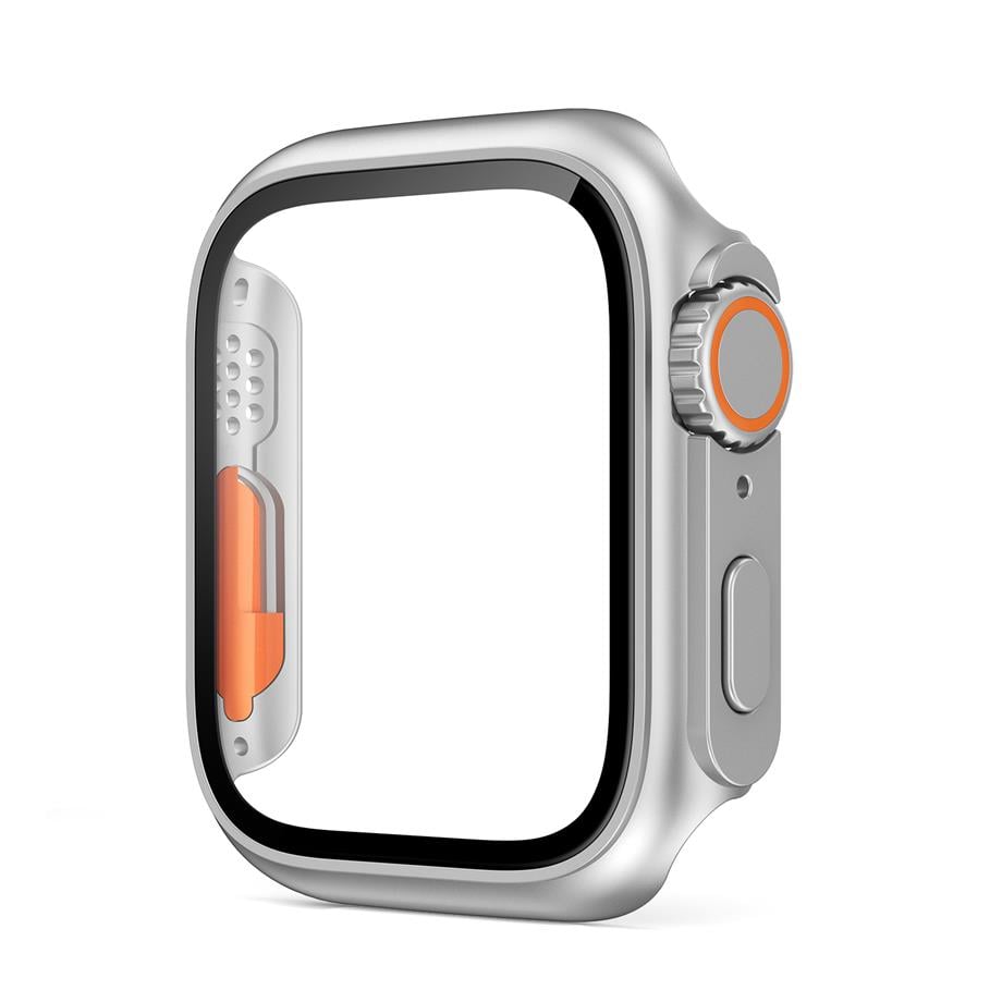  Apple Watch 44mm - Watch Ultra 49mm Kasa Dönüştürücü ve Ekran Koruyucu Zore Watch Gard 25  Gri 