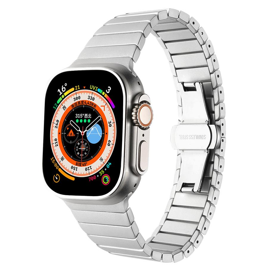  ​​​Apple Watch 7 41mm Kordon KRD-79 Metal Strap Kayış  Gri 