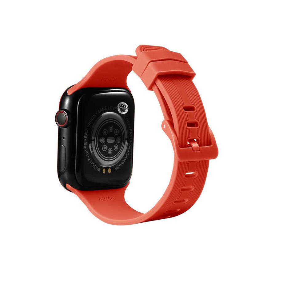  Apple Watch 7 41mm KRD-23 Silikon Kordon  Turuncu 