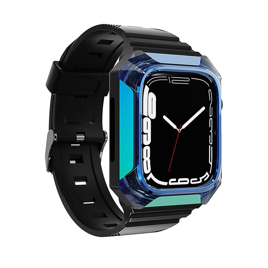  Apple Watch 7 41mm Zore KRD-88 Sert PC Kasa Koruyuculu Silikon Kordon 