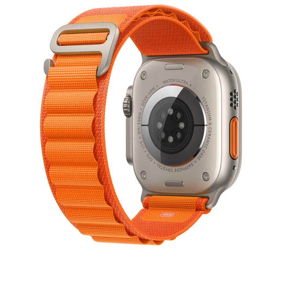  Apple Watch 7 45mm Kordon Wiwu WU-01 Hasır Örgü Strap Kayış  Turuncu 