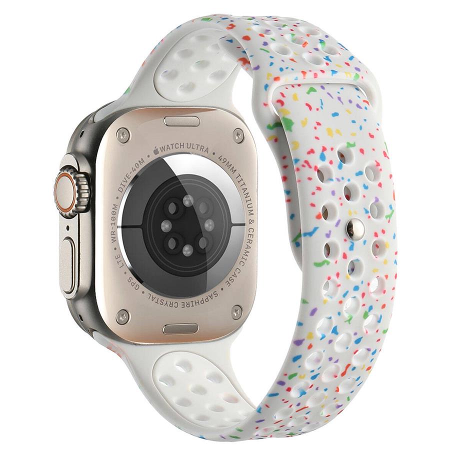  Apple Watch 7 45mm Kordon Yeni Seri 2023 KRD-02 Silikon Strap Kayış 