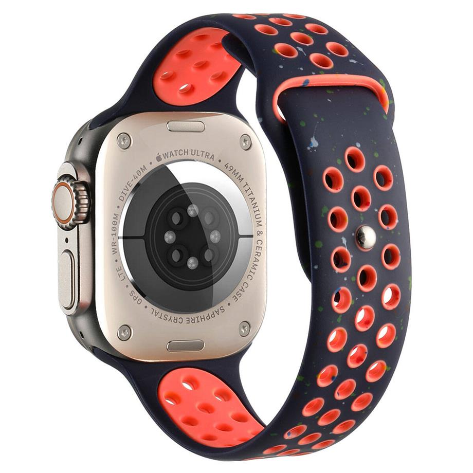  Apple Watch 7 45mm Kordon Yeni Seri 2023 KRD-02 Silikon Strap Kayış 