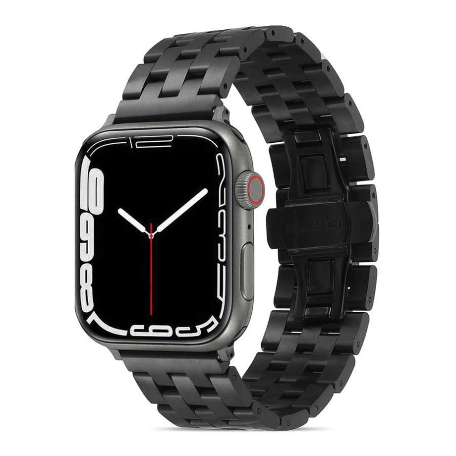  Apple Watch Ultra 49mm Kordon KRD-20 Metal Strap Kayış  Siyah 
