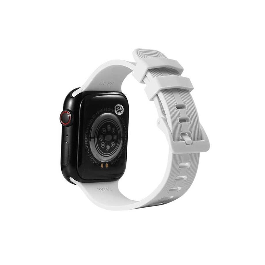  Apple Watch Ultra 49mm Kordon KRD-23 Silikon Strap Kayış  Beyaz 
