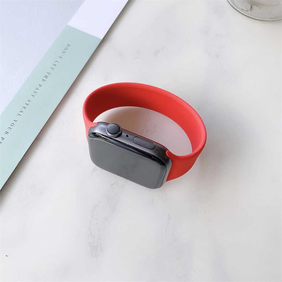  Apple Watch Ultra 49mm Kordon KRD-31 Solo Loop Large Strap Kayış  Kırmızı 