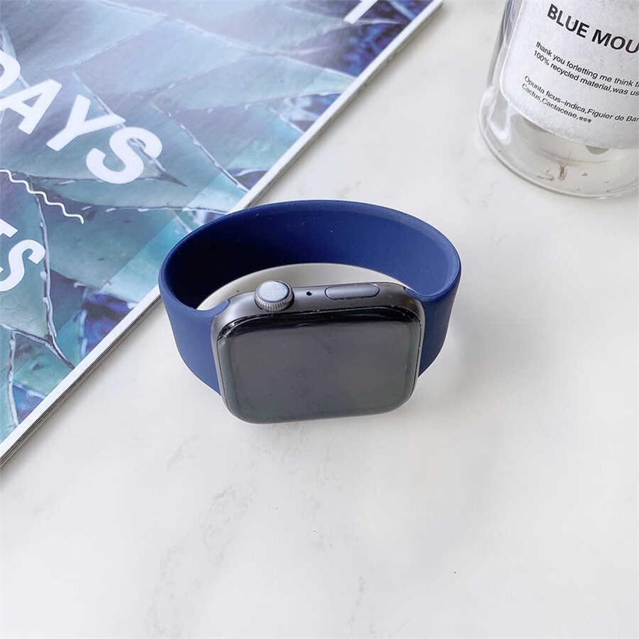  Apple Watch Ultra 49mm Kordon KRD-31 Solo Loop Large Strap Kayış  Mavi 