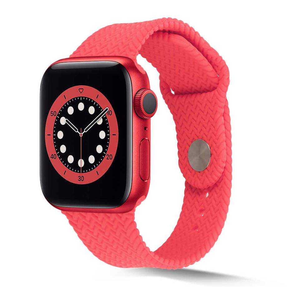  Apple Watch Ultra 49mm Kordon KRD-37 Silikon Strap Kayış  Pembe 