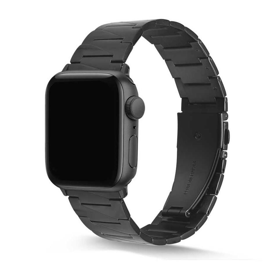  Apple Watch Ultra 49mm Kordon KRD-48 Metal Strap Kayış  Siyah 