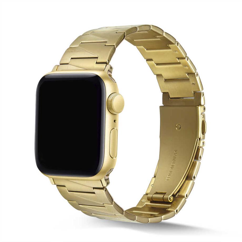  Apple Watch Ultra 49mm Kordon KRD-48 Metal Strap Kayış  Gold 