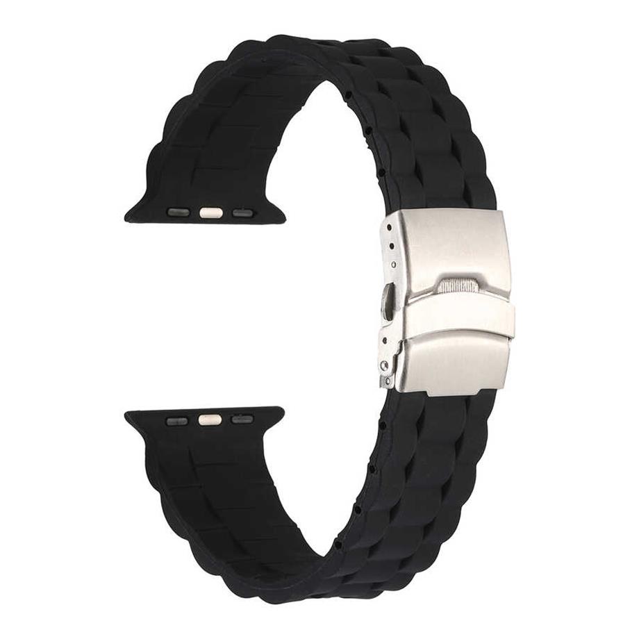  Apple Watch Ultra 49mm Kordon KRD-72 Silikon Strap Kayış  Siyah 