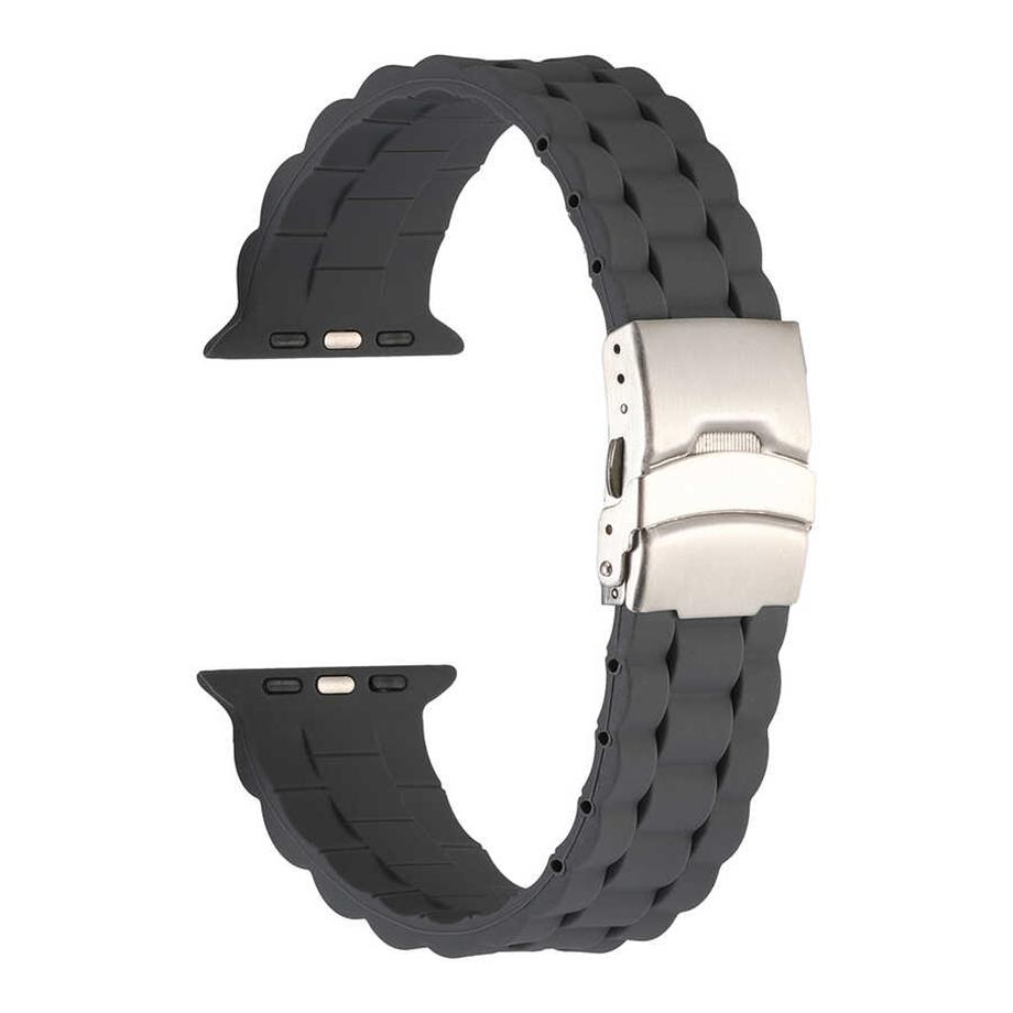  Apple Watch Ultra 49mm Kordon KRD-72 Silikon Strap Kayış  Gri 