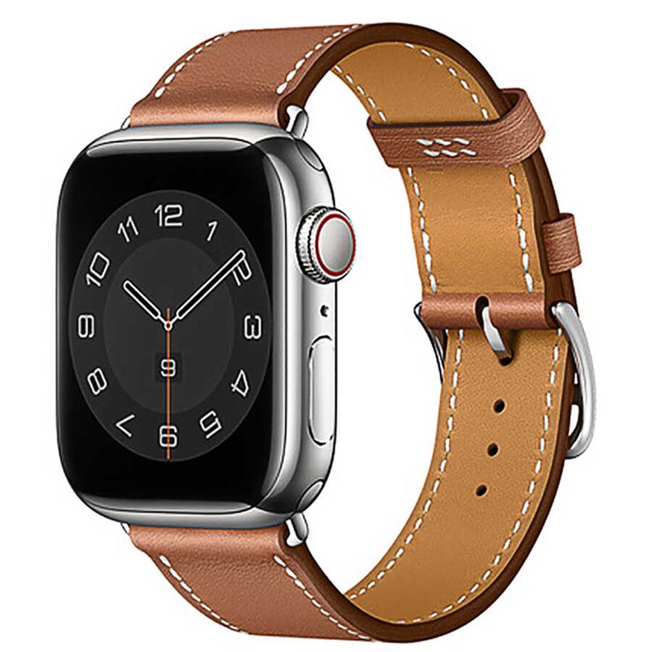  Apple Watch Ultra 49mm Kordon Wiwu Attleage Watchband Hakiki Deri Strap Kayış  Kahverengi 
