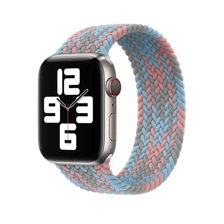  Apple Watch Ultra 49mm Kordon Wiwu Braided Solo Loop Contrast Color Medium Strap Kayış  NO4 