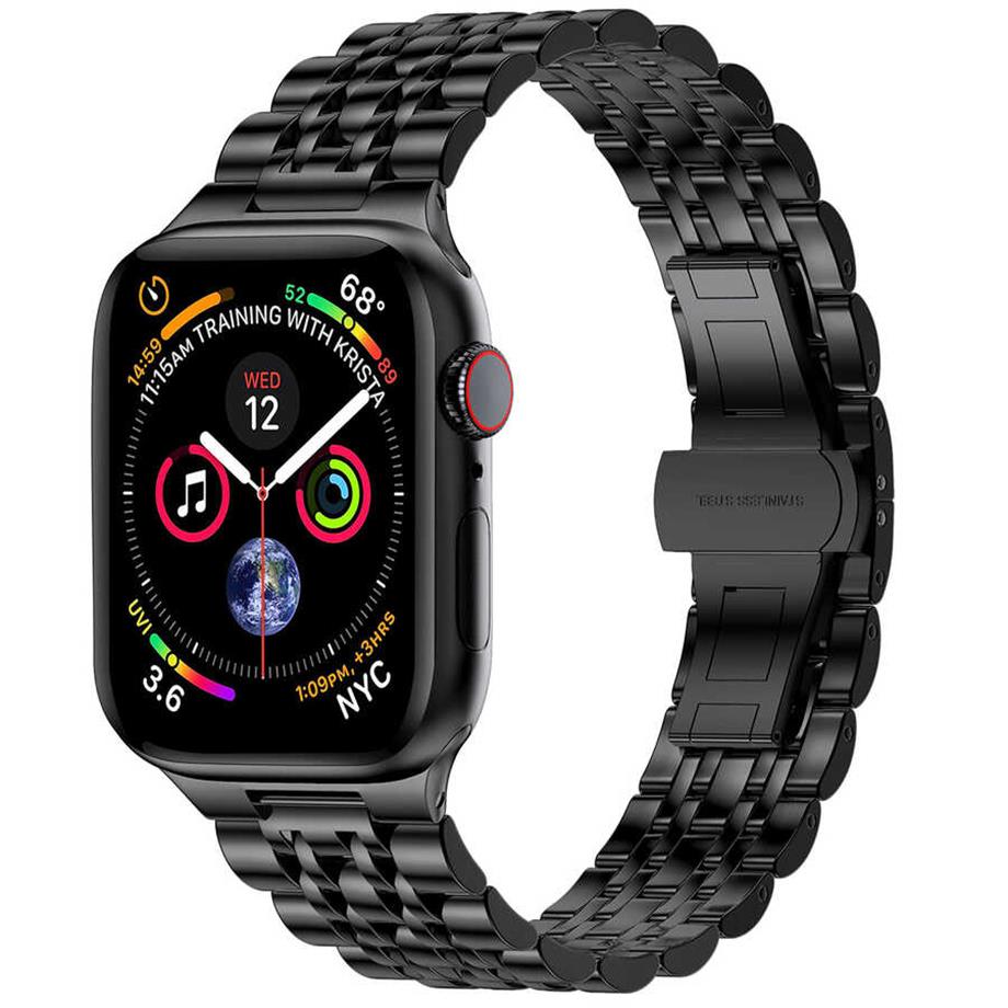  Apple Watch Ultra 49mm Kordon Wiwu Seven Beads Steel Belt Metal Strap Kayış  Siyah 