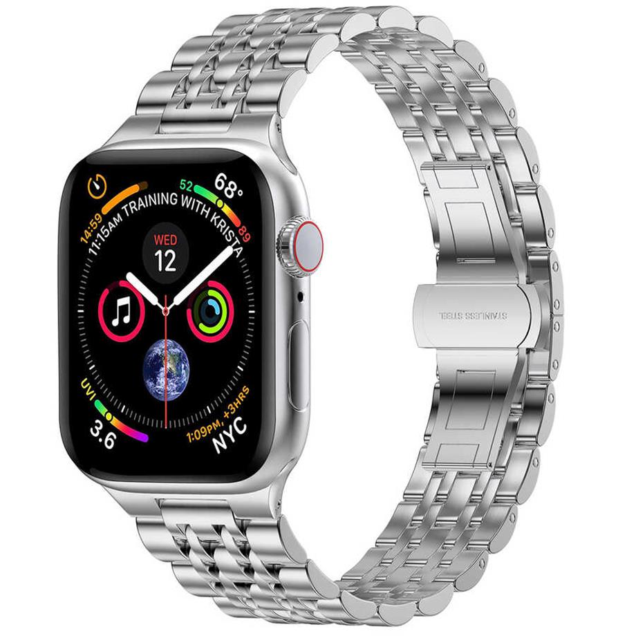  Apple Watch Ultra 49mm Kordon Wiwu Seven Beads Steel Belt Metal Strap Kayış  Gümüş 