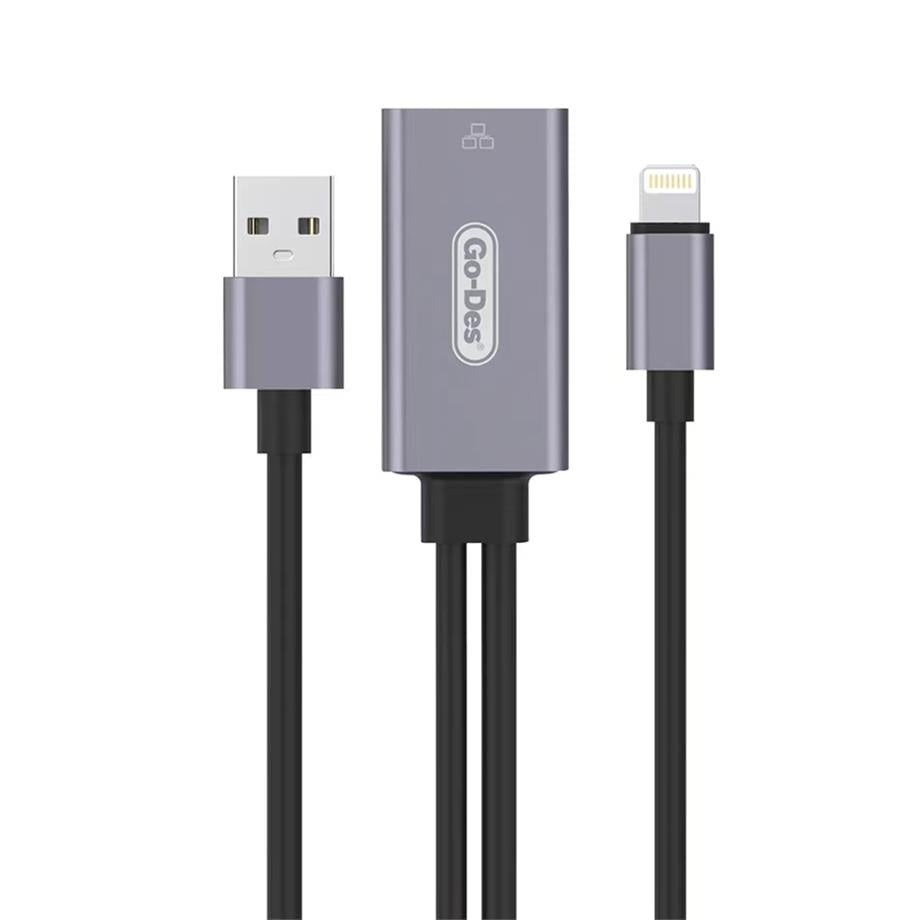 Go Des GD-6837 RJ45 to Lightning Ethernet Dönüştürücü OTG 100Mbps 