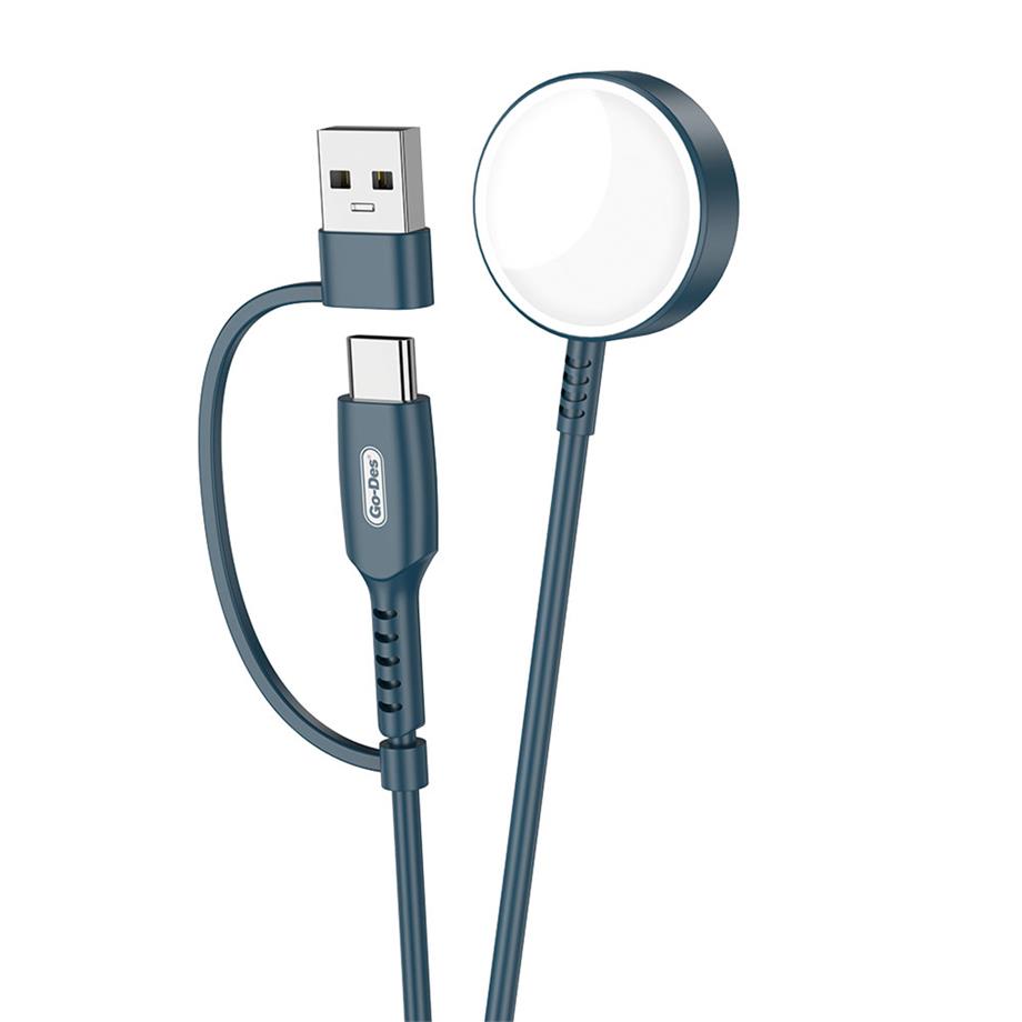  Go Des GD-UC608 Apple Watch Serisi Akıllı Saat Wireless 2 in 1 PD - Usb Hızlı Şarj Kablosu 